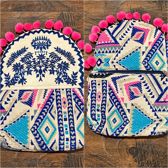 Embroidered Pom Pom Clutch 💕💙 - Picture 7 of 7